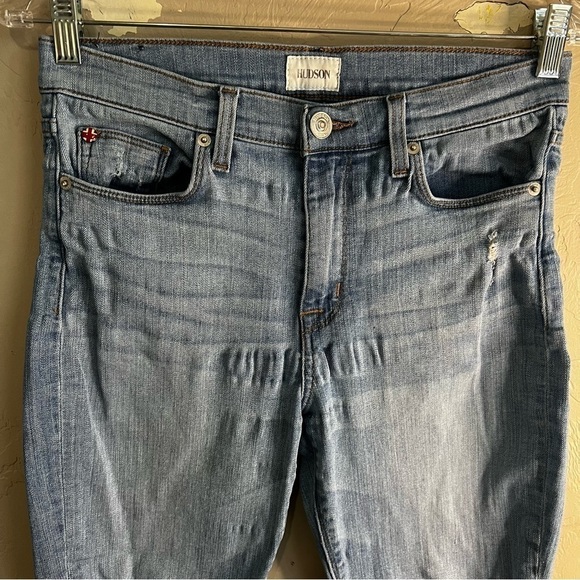 Hudson High Rise Blair Ankle Super Skinny Distressed Denim Jeans - Picture 3 of 12